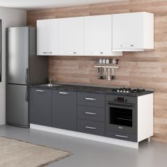 Minar 240 Cm Mutfak Dolabı Beyaz Antrasit 240-A9