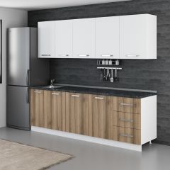 Minar 240 Cm Mutfak Dolabı Beyaz Dore 240-D1