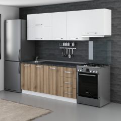 Minar 240 Cm Mutfak Dolabı Beyaz Dore 240-D5