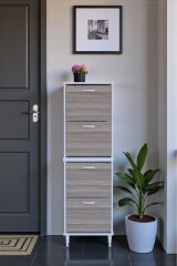 Elenio 52 cm Genişlik Cordoba Renk Ayaklı 4 Kapaklı Ayakkabılık 52x168x26 cm Ayakkabılık