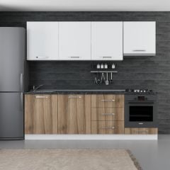 Minar 240 Cm Mutfak Dolabı Beyaz Dore 240-D9