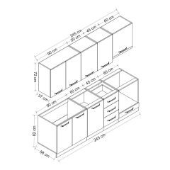 Minar 245 Cm Mutfak Dolabı Beyaz 245-B9