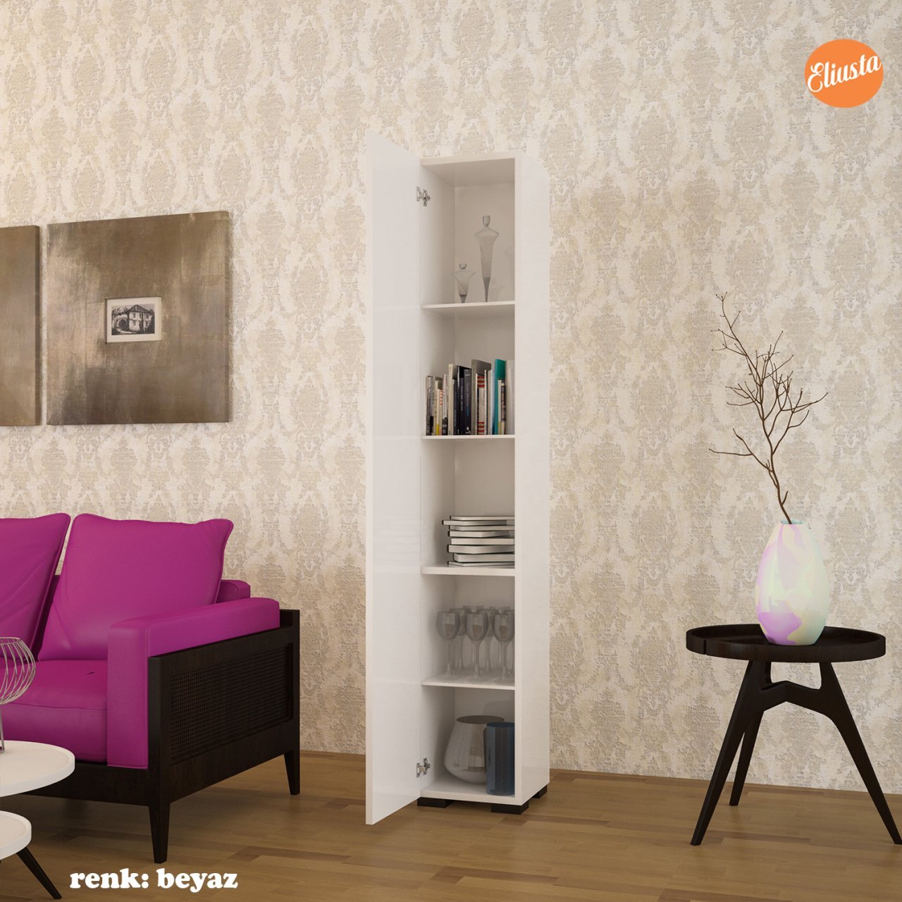 MODİLAYN ARD-538 TEK KAPAKLI BANYO DOLABI 5 GÖZLÜ ÇOK AMAÇLI DOLAP