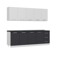 Minar 245 Cm Mutfak Dolabı Beyaz Antrasit 245-A3