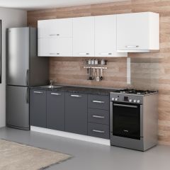 Minar 245 Cm Mutfak Dolabı Beyaz Antrasit 245-A5