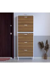 Cover 72 Cm Ayakkabılık Dış Kapı/Koridor/Giyim Odası Uygun Ceviz Renk 72x205x26 cm Ayakkabılık
