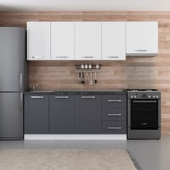 Minar 245 Cm Mutfak Dolabı Beyaz Antrasit 245-A8