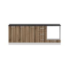 Minar 225 Cm Mutfak Dolabı Beyaz Dore 225-D3-Alt Modül