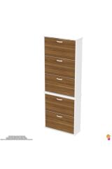 Sho Beş Düşer Kapaklı Ayakkabılık Ceviz Renk 72 cm Asma 72x193x26 cm Ayakkabılık