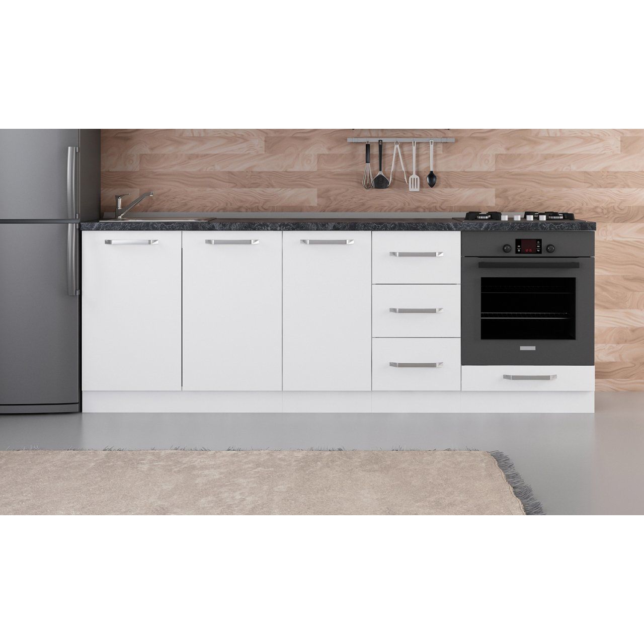 Minar 230 Cm Mutfak Dolabı Beyaz 230-B3-Alt Modül