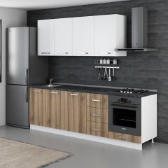 Minar 245 Cm Mutfak Dolabı Beyaz Dore 245-D7