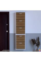 Porta 10 Bölmeli Ayakkabılık Ceviz 52 cm Genişlikte 52x193x26 cm Duvara Monte Ayakkabılık