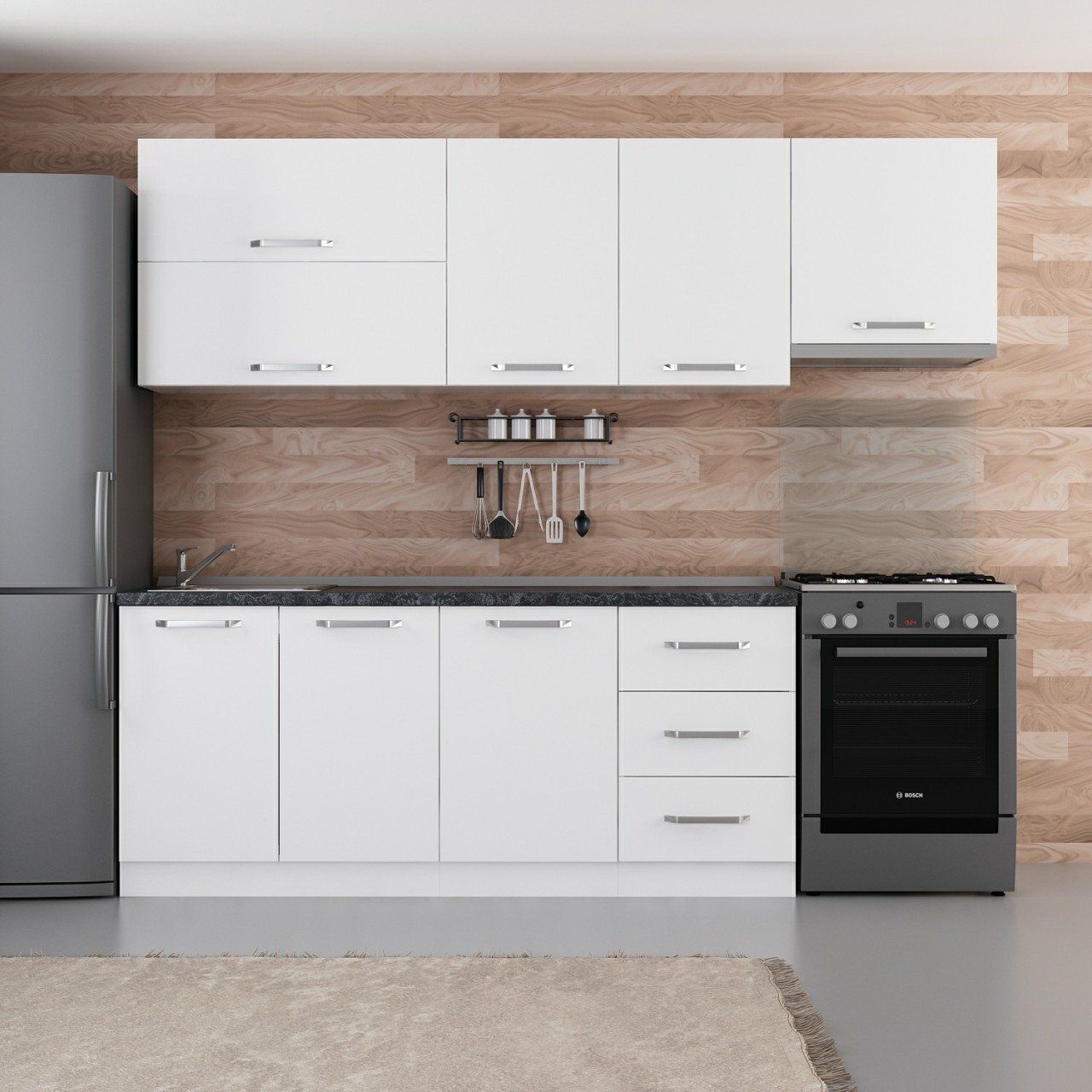 Minar 250 Cm Mutfak Dolabı Beyaz 250-B7