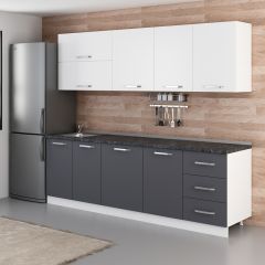 Minar 250 Cm Mutfak Dolabı Beyaz Antrasit 250-A1