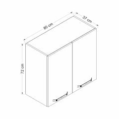Minar Mutfak Modül Üst 2Dk1R 80Cm Dolap Byz Mebran C Antrasit