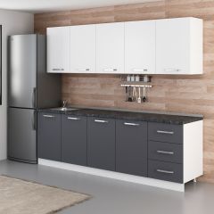 Minar 250 Cm Mutfak Dolabı Beyaz Antrasit 250-A2