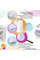 Asil 35 cm Kirli Çamaşır Sepetli Banyo Dolabı 1 Çekmeceli Mutfak Çok Amaçlı Dolap 35x88x32,5 cm