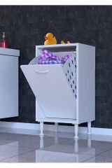 Sare 35 cm Beyaz Sepetli Banyo Dolabı,Mutfak Dolabı 35x75x32,5 cm Oyuncak Sepeti Çok Amaçlı Dolap
