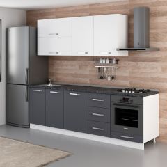 Minar 250 Cm Mutfak Dolabı Beyaz Antrasit 250-A6