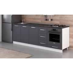 Minar 235 Cm Mutfak Dolabı Beyaz Antrasit 235-A3-Alt Modül