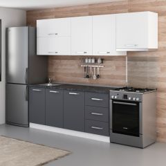 Minar 250 Cm Mutfak Dolabı Beyaz Antrasit 250-A7