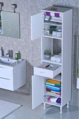 Vero 5 Bölmeli 35 cm Genişlikte Dolap Çok Amaçlı Kullanım Banyo Dolapı 35x173x32,5 cm Dolap