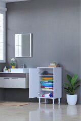 Sabir 35 cm 2 Raflı Beyaz Banyo Mutfak Dolabı 3 Bölmeli Çok Amaçlı Dolap 35x75x32,5 cm Düzenleyici