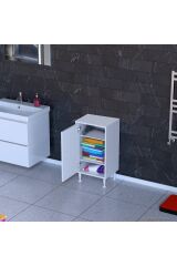 Sabir 35 cm 2 Raflı Beyaz Banyo Mutfak Dolabı 3 Bölmeli Çok Amaçlı Dolap 35x75x32,5 cm Düzenleyici