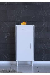 Taha 35 cm 3 Bölmeli Beyaz Çok Amaçlı Dolap 2 Raflı Banyo Mutfak Dolabı 35x88x32,5 cm Düzenleyici