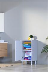 Arden 35 cm Beyaz 2 Bölmeli Banyo Düzenleyici Dolap 1 Raflı Çok Amaçlı Mutfak Dolabı 35x75x32,5 cm
