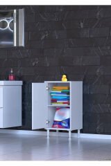 Arden 35 cm Beyaz 2 Bölmeli Banyo Düzenleyici Dolap 1 Raflı Çok Amaçlı Mutfak Dolabı 35x75x32,5 cm