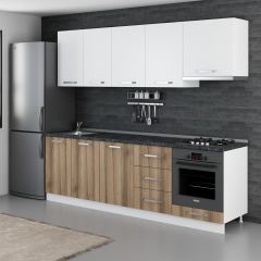 Minar 250 Cm Mutfak Dolabı Beyaz Dore 250-D5