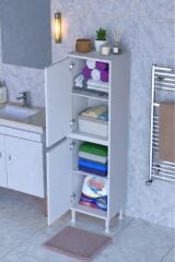 Nuve Geniş Depolama Alanlı Dolap 35 cm Banyo/Mutfak Çok Fonksiyonlu 35x138x32,5 cm Saklama Dolabı