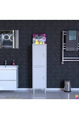 Nuve Geniş Depolama Alanlı Dolap 35 cm Banyo/Mutfak Çok Fonksiyonlu 35x138x32,5 cm Saklama Dolabı