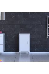 Sabir 40 cm 2 Raflı Beyaz Banyo Mutfak Dolabı 3 Bölmeli Çok Amaçlı Dolap 40x75x32,5 cm Düzenleyici