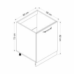 Minar Mutfak Modül Alt 1K 60Cm Evye Dolap Byz Mebran C Byz