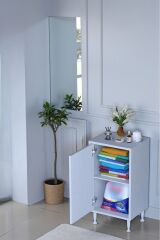 Arden 40 cm Beyaz 2 Bölmeli Banyo Düzenleyici Dolap 1 Raflı Çok Amaçlı Mutfak Dolabı 40x75x32,5 cm