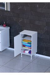 Arden 40 cm Beyaz 2 Bölmeli Banyo Düzenleyici Dolap 1 Raflı Çok Amaçlı Mutfak Dolabı 40x75x32,5 cm