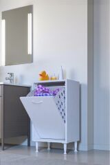 Sare 40 cm Beyaz Sepetli Banyo Dolabı,Mutfak Dolabı 40x75x32,5 cm Oyuncak Sepeti Çok Amaçlı Dolap