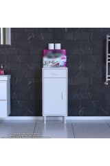 Taha 40 cm 3 Bölmeli Beyaz Çok Amaçlı Dolap 2 Raflı Banyo Mutfak Dolabı 40x88x32,5 cm Düzenleyici