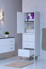 Alia Çok Kullanışlı Dolap G:40 cm Üst Bölme Kapaklı Alt Bölme Çekmeceli 40x138x32,5 cm Modüler Dolap