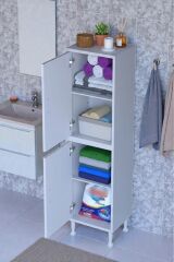 Nuve Geniş Depolama Alanlı Dolap 40 cm Banyo/Mutfak Çok Fonksiyonlu 40x138x32,5 cm Saklama Dolabı
