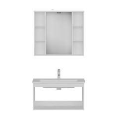 Nika Banyo Dolabı 85Cm As2K+2K1A+Etj Beyaz Antrasit