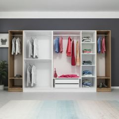 Kale 7 Kapaklı 2Ç Dolap - Beyaz Dore