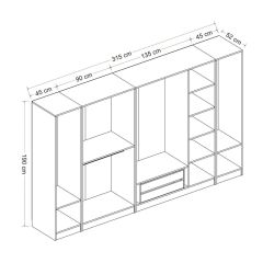 Kale 7 Kapaklı 2Ç Dolap - Beyaz Antrasit