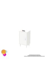 Sabir 45 cm 2 Raflı Beyaz Banyo Mutfak Dolabı 3 Bölmeli Çok Amaçlı Dolap 45x75x32,5 cm Düzenleyici