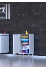 Arden 45 cm Beyaz 2 Bölmeli Banyo Düzenleyici Dolap 1 Raflı Çok Amaçlı Mutfak Dolabı 45x75x32,5 cm
