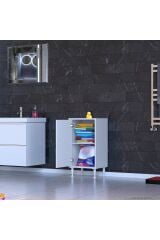 Arden 45 cm Beyaz 2 Bölmeli Banyo Düzenleyici Dolap 1 Raflı Çok Amaçlı Mutfak Dolabı 45x75x32,5 cm