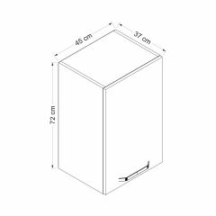 Minar Mutfak Modül Üst 1Dk2R 45Cm Dolap Byz Cam Mebran C Byz