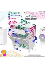 Asil 50 cm Kirli Çamaşır Sepetli Banyo Dolabı 1 Çekmeceli Mutfak Çok Amaçlı Dolap 50x88x32,5 cm
